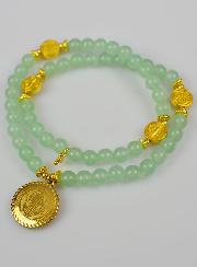 Chapelet en Pierre de Jade Vert - Saint Benoît