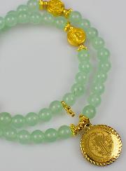 Chapelet en Pierre de Jade Vert - Saint Benoît