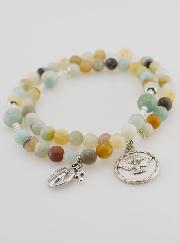 Bracelet Chapelet en Pierre Naturelle d'Amazonite - Esprit Saint