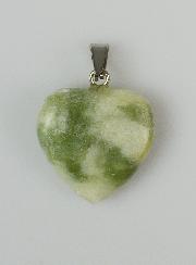 Pendentif Coeur en Pierre de Jade - 20mm