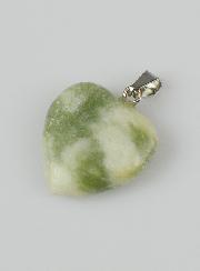 Pendentif Coeur en Pierre de Jade - 20mm