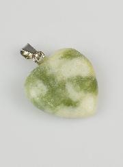 Pendentif Coeur en Pierre de Jade - 20mm