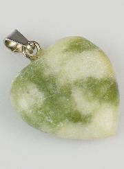 Pendentif Coeur en Pierre de Jade - 20mm