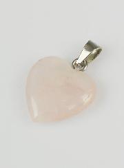 Pendentif Coeur en Pierre de Quartz Rose - 15mm