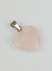 Pendentif Coeur en Pierre de Quartz Rose - 15mm