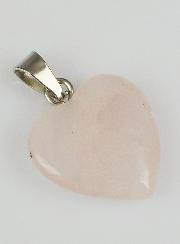 Pendentif Coeur en Pierre de Quartz Rose - 15mm