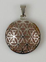 Pendentif Fleurs de Vie en Pierre de Quartz Rose - 25mm