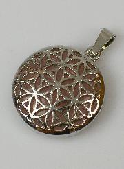 Pendentif Fleurs de Vie en Pierre de Quartz Rose - 25mm