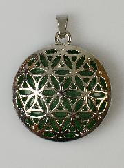 Pendentif Fleur de Vie Pierre Naturelle Aventurine Verte