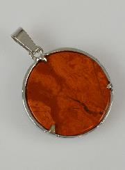 Pendentif Fleur de Vie en Pierre de Jaspe Rouge - 25mm