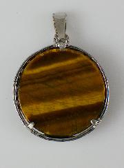 Pendentif Arbre de Vie en Pierre d'Oeil de Tigre - 25mm