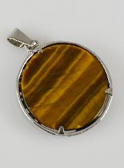 Pendentif Arbre de Vie en Pierre d'Oeil de Tigre - 25mm