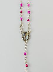 Chapelet Enfant en Perles de Cristal Rose Foncé
