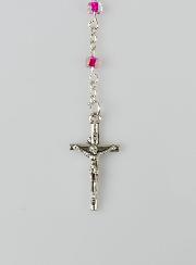 Chapelet Enfant en Perles de Cristal Rose Foncé