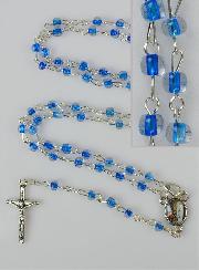 Chapelet Enfant en Perles de Cristal Bleu Foncé