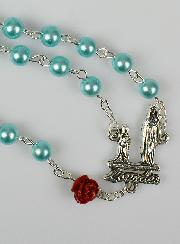 Chapelet en Perles Nacre Turquoise sur Chaîne