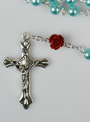 Chapelet en Perles Nacre Turquoise sur Chaîne