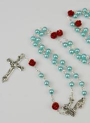 Chapelet en Perles Nacre Turquoise sur Chaîne
