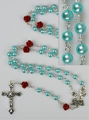 Chapelet Collier Mode en Perles Nacre Turquoise sur Chaîne