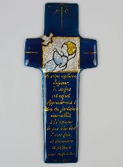 Croix de Baptême Garçon & Prière en Emaux du Liban