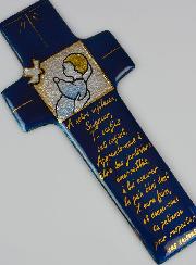 Croix de Baptême Garçon & Prière en Emaux du Liban