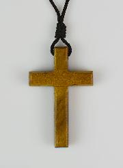 Croix d'Aube en Bois Foncé & Cordon Noir