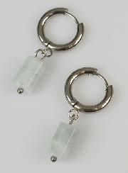 Boucles d'Oreilles Créoles - Aigue Marine