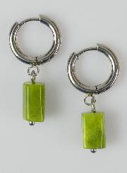 Boucles d'Oreilles Créoles - Jade Nephrite
