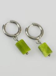 Boucles d'Oreilles Créoles - Jade Nephrite