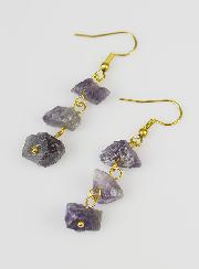 Boucles d'Oreilles Pendantes - Améthyste