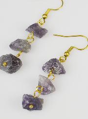 Boucles d'Oreilles Pendantes - Améthyste