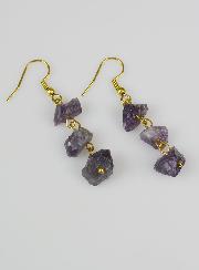 Boucles d'Oreilles Pendantes - Améthyste