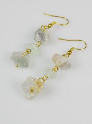 Boucles d'Oreilles Pendantes - Fluorite