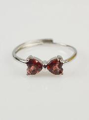 Bague Ajustable Noeud de Papillon - Grenat Naturel AAA
