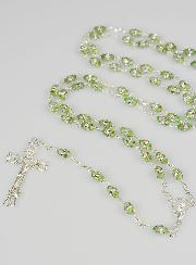 Chapelet en Cristal Vert Clair & Argent