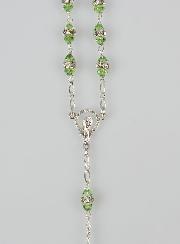 Chapelet en Cristal Vert Clair & Argent