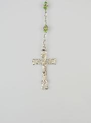 Chapelet en Cristal Vert Clair & Argent