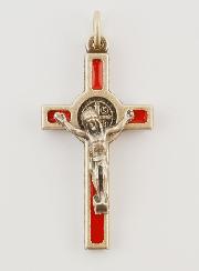 Pendentif Croix de Saint Benoit Rouge