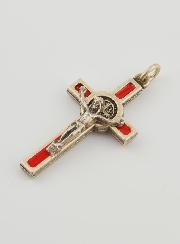 Pendentif Croix de Saint Benoit Rouge