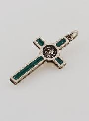 Pendentif Croix de Saint Benoit - Vert