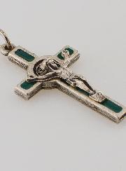 Pendentif Croix de Saint Benoit - Vert