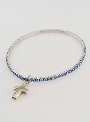 Bracelet Strass Carrés & Croix - Bleu