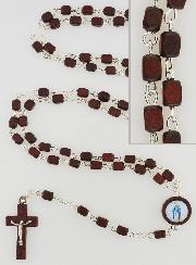 Chapelet en Bois Foncé - Vierge Miraculeuse