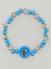Bracelet Enfant Vierge Miraculeuse & Croix - Bleu