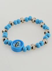 Bracelet Enfant Vierge Miraculeuse & Croix - Bleu