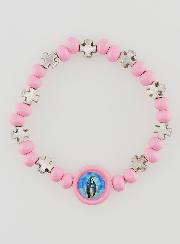 Bracelet Religieux Enfant Miraculeuse & Croix - Rose