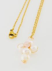 Collier Religieux Croix de Nacre & Quartz Rose