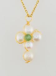 Collier Religieux Croix de Nacre & Aventurine