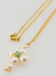 Collier Religieux Croix de Nacre & Aventurine