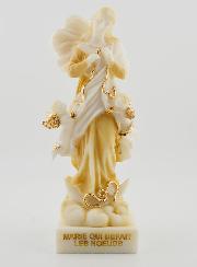 Statue de la Vierge Marie qui Défait les Noeuds Blanc & Or - 17cm